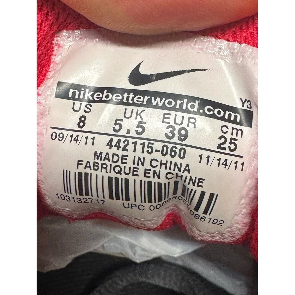 Y2K Nike Womens Qualify Plus II Shox Shoes Trainers Size 8 Red Black
